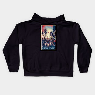 New York in Shepard Fairey style Kids Hoodie